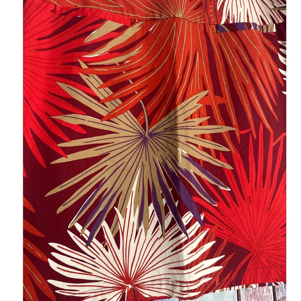 Gap Women's Hawaiian Tropical Palm Leaf Cotton Mini‎ Skirt Size 12 RN54023
